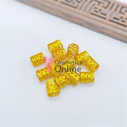 Inele din metal pentru codite afro RNG28BB Aurii, Set 30 bucati